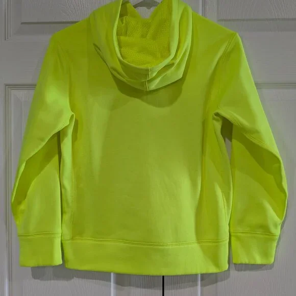 Nike Kids Pullover Hoodie Size Medium, Neon Green, Pink Swoosh, Therma-Fit - Picture 8 of 16